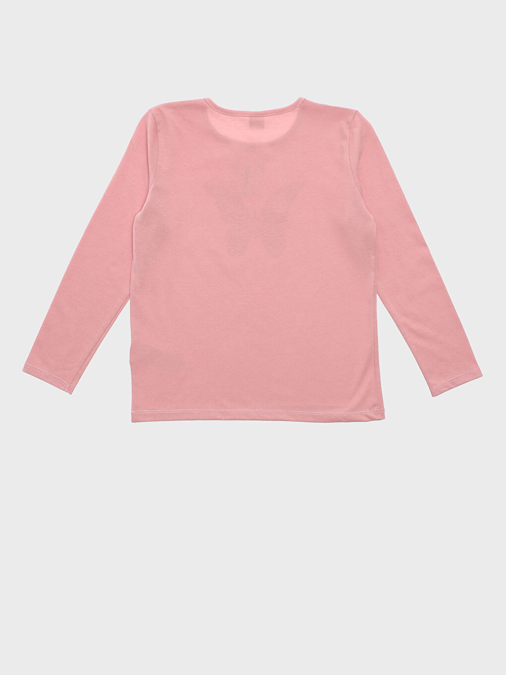 Crew Neck Printed Long Sleeve Girls' T-Shirt-1