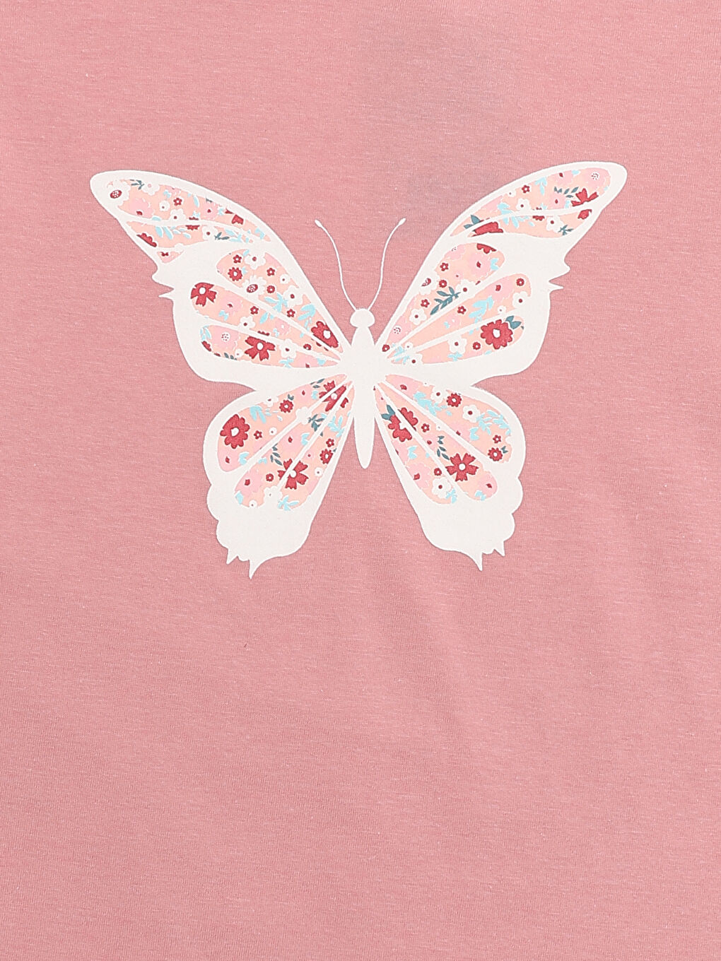 Crew Neck Printed Long Sleeve Girls' T-Shirt-2