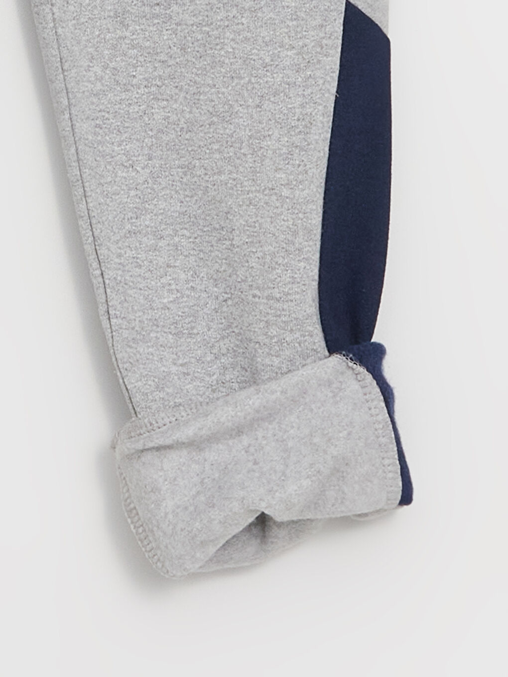 Gri Beli Lastikli Renk Bloklu Erkek Çocuk Jogger Eşofman Altı-1