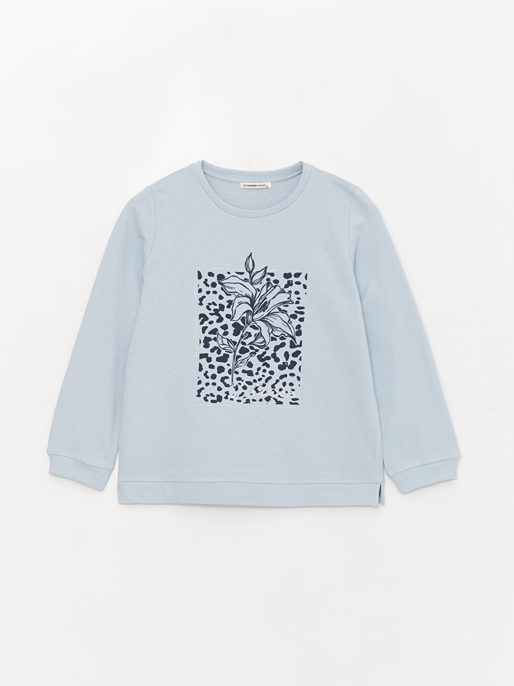 LCW Grace Crew Neck Printed Long Sleeve Women's Sweatshirt -W3GD68Z8-QXK