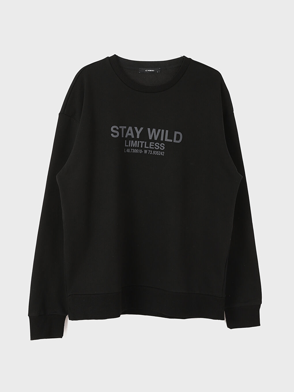 Crew Neck Printed Men's Thick Sweatshirt