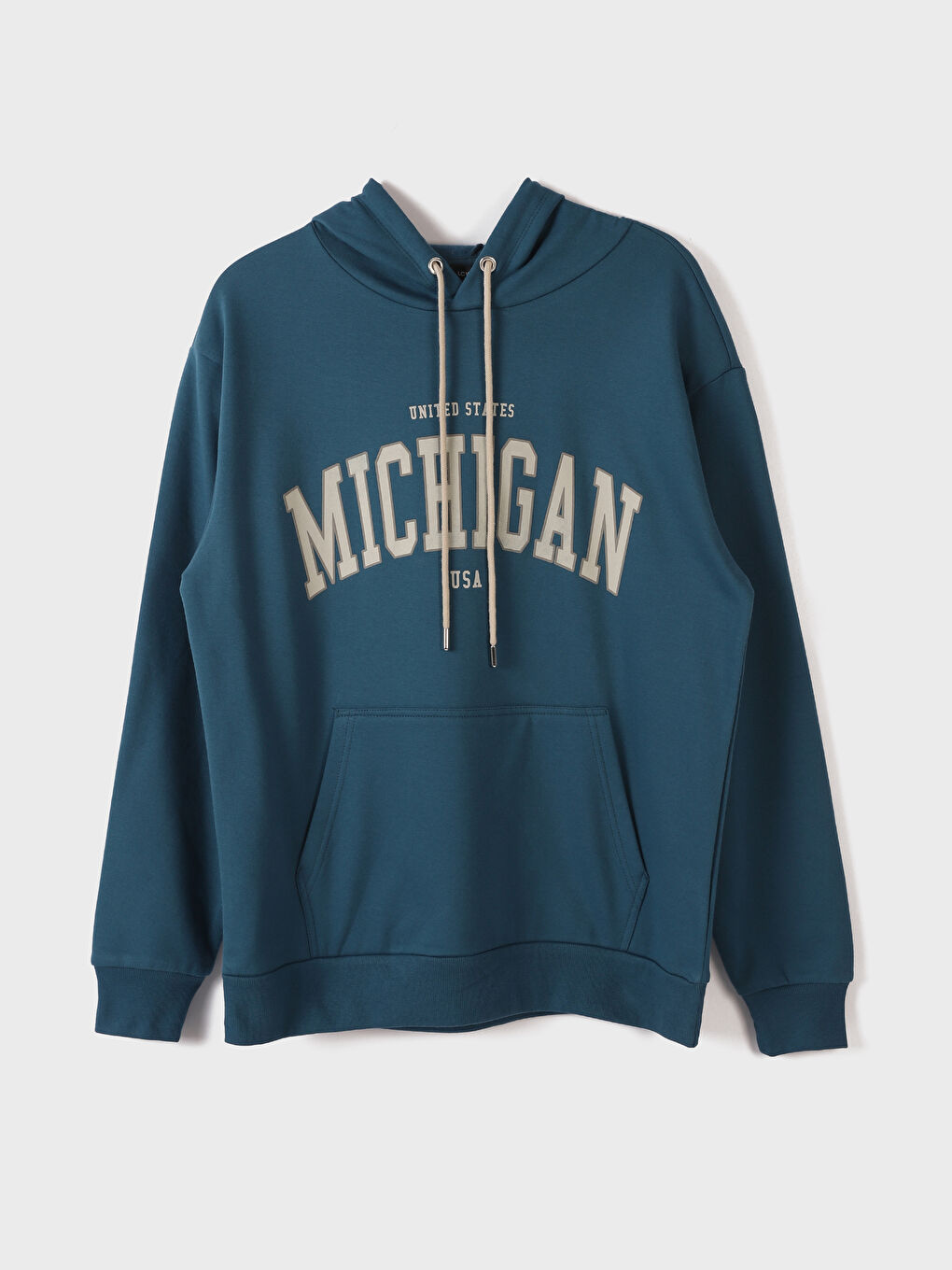 Oversize Long Sleeve Printed Men's Thick Hoodie