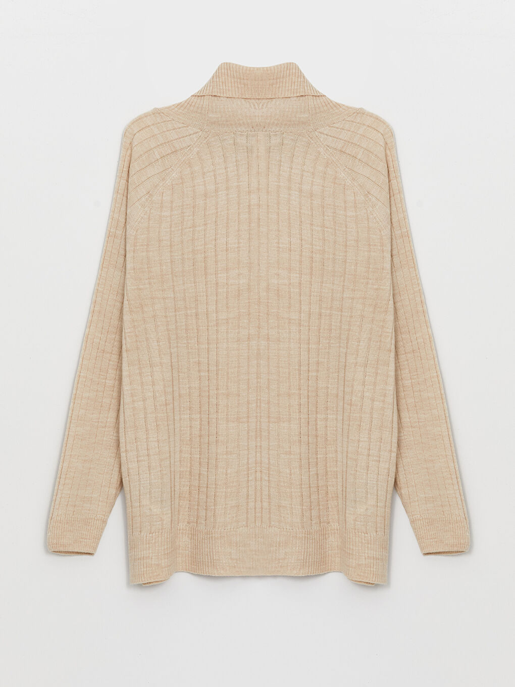 تونيك تريكو واسع كم طويل ياقة هاي نيك للسيدات-6