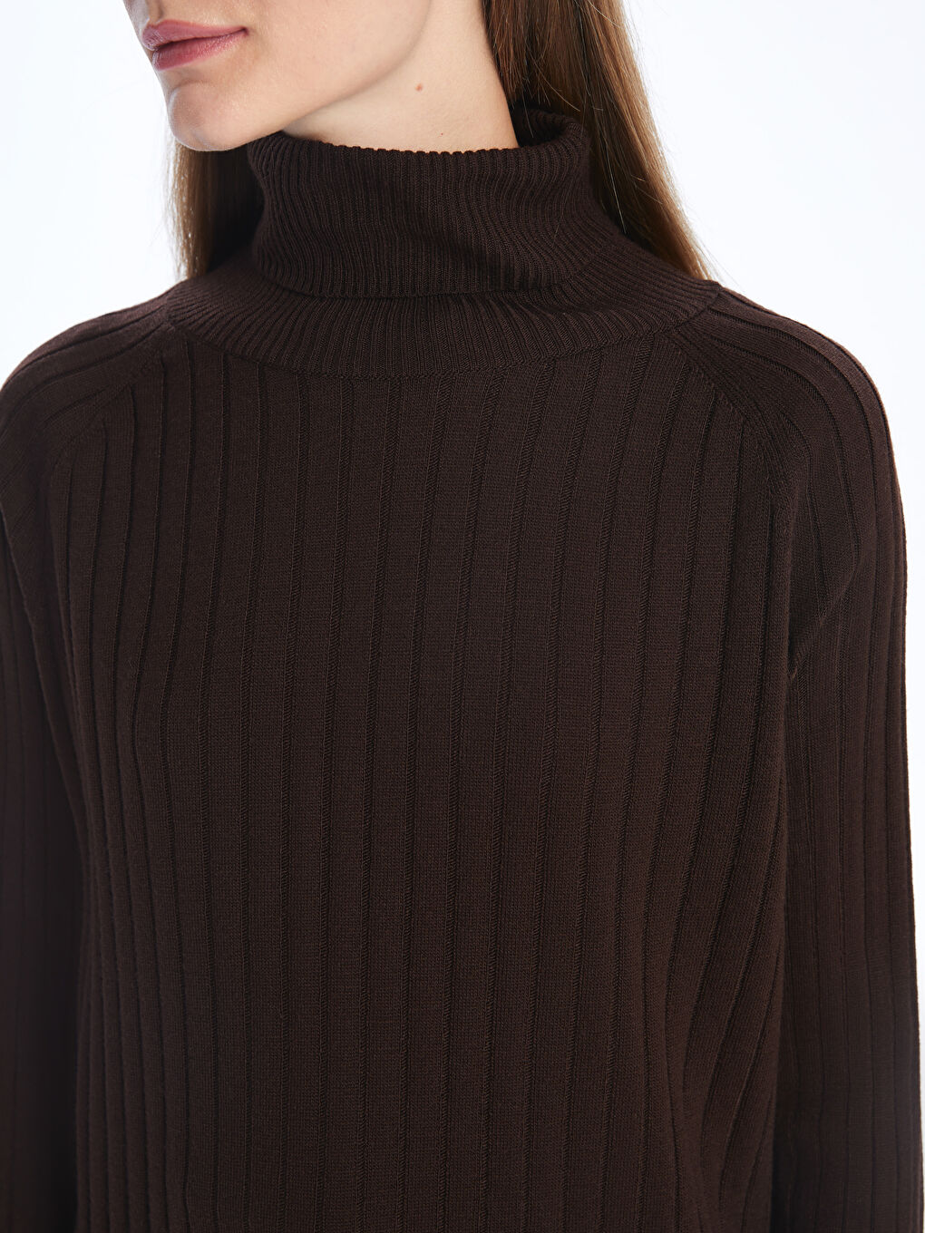 Turtleneck Straight Long Sleeve Oversize Women's Knitwear Tunic-3