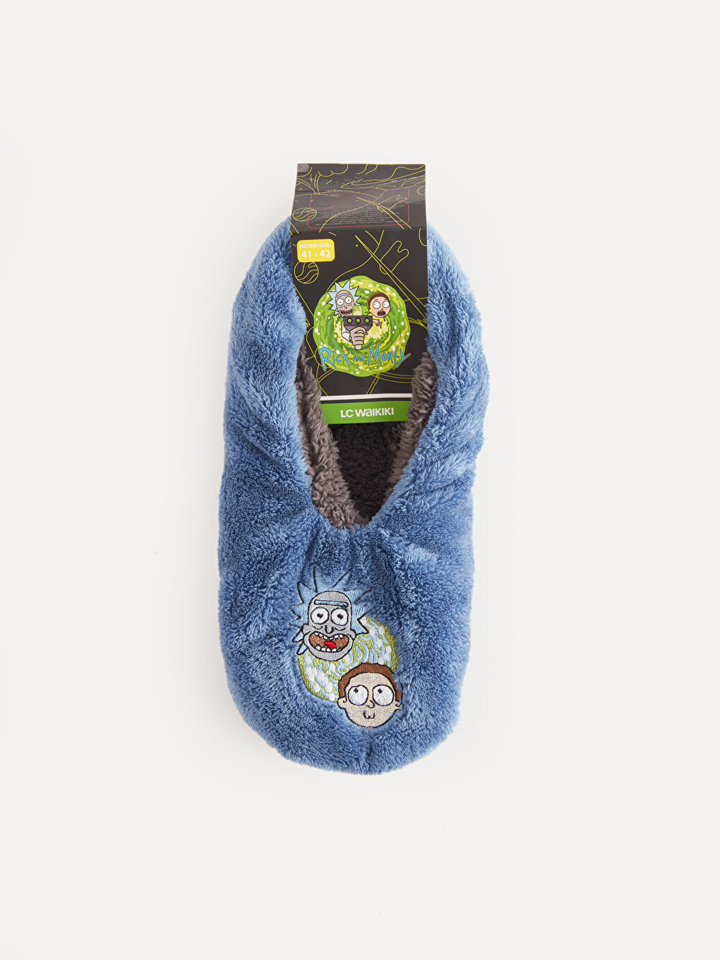 LCW ACCESSORIES Su Mavisi Rick And Morty Nakışlı Erkek Ev Çorabı