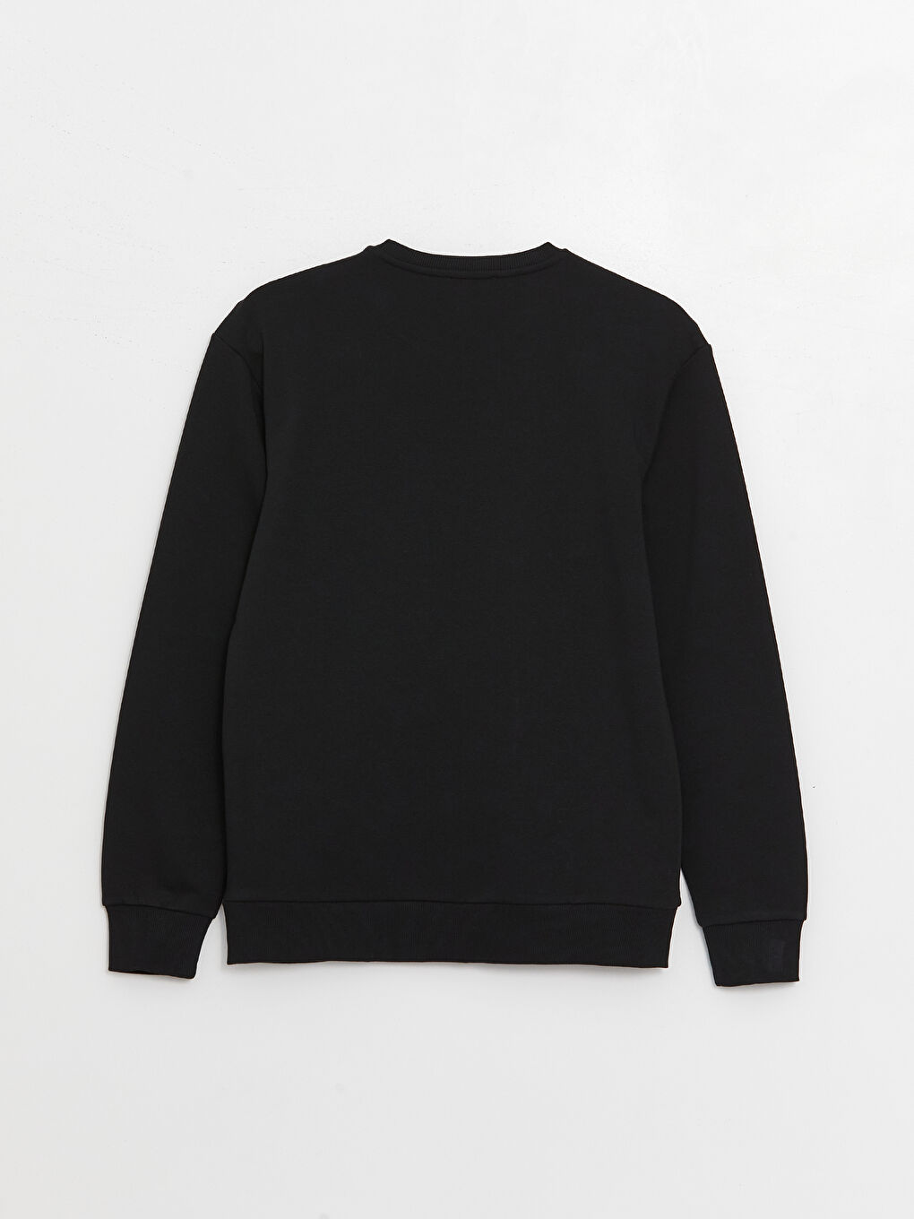 Siyah Bisiklet Yaka Uzun Kollu Baskılı Erkek Sweatshirt-6