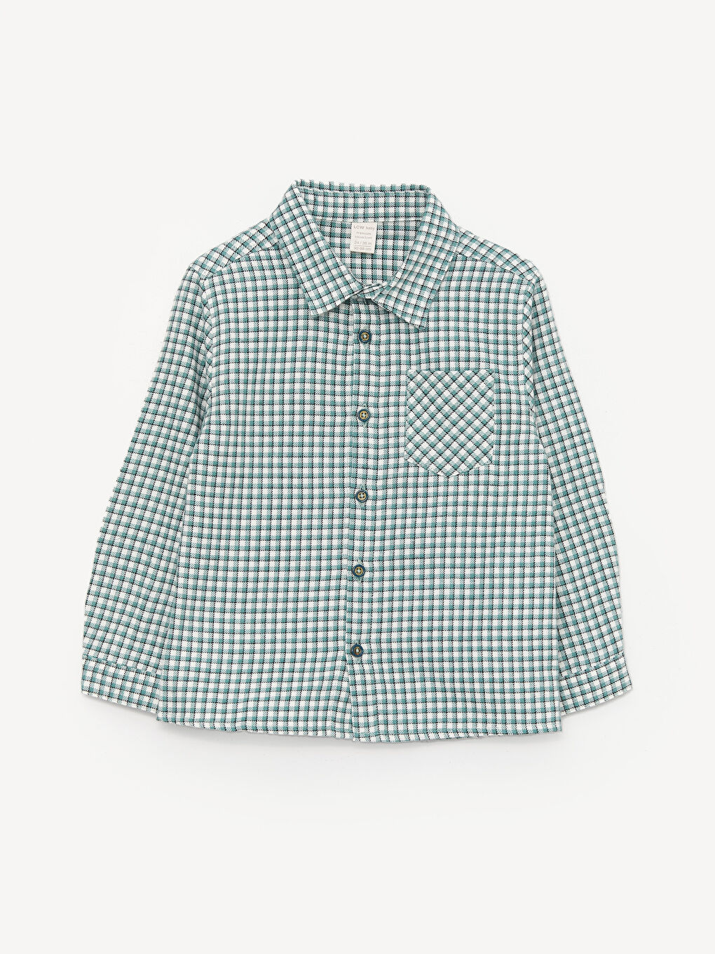 Yeşil Ekose Desenli Uzun Kollu Erkek Bebek Gömlek-3