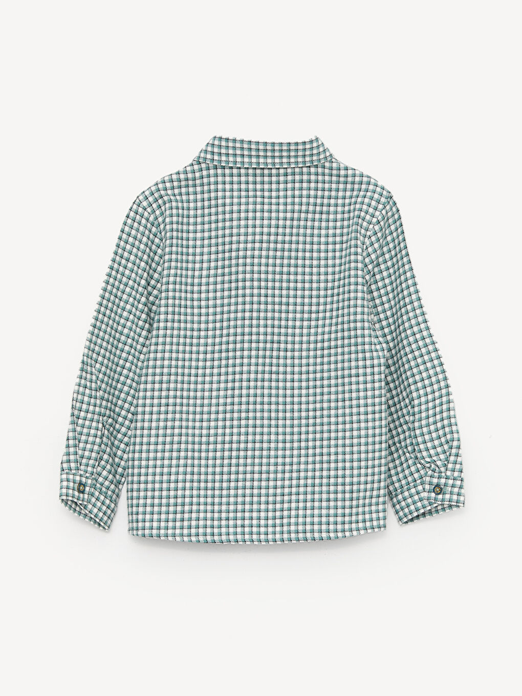 Yeşil Ekose Desenli Uzun Kollu Erkek Bebek Gömlek-5