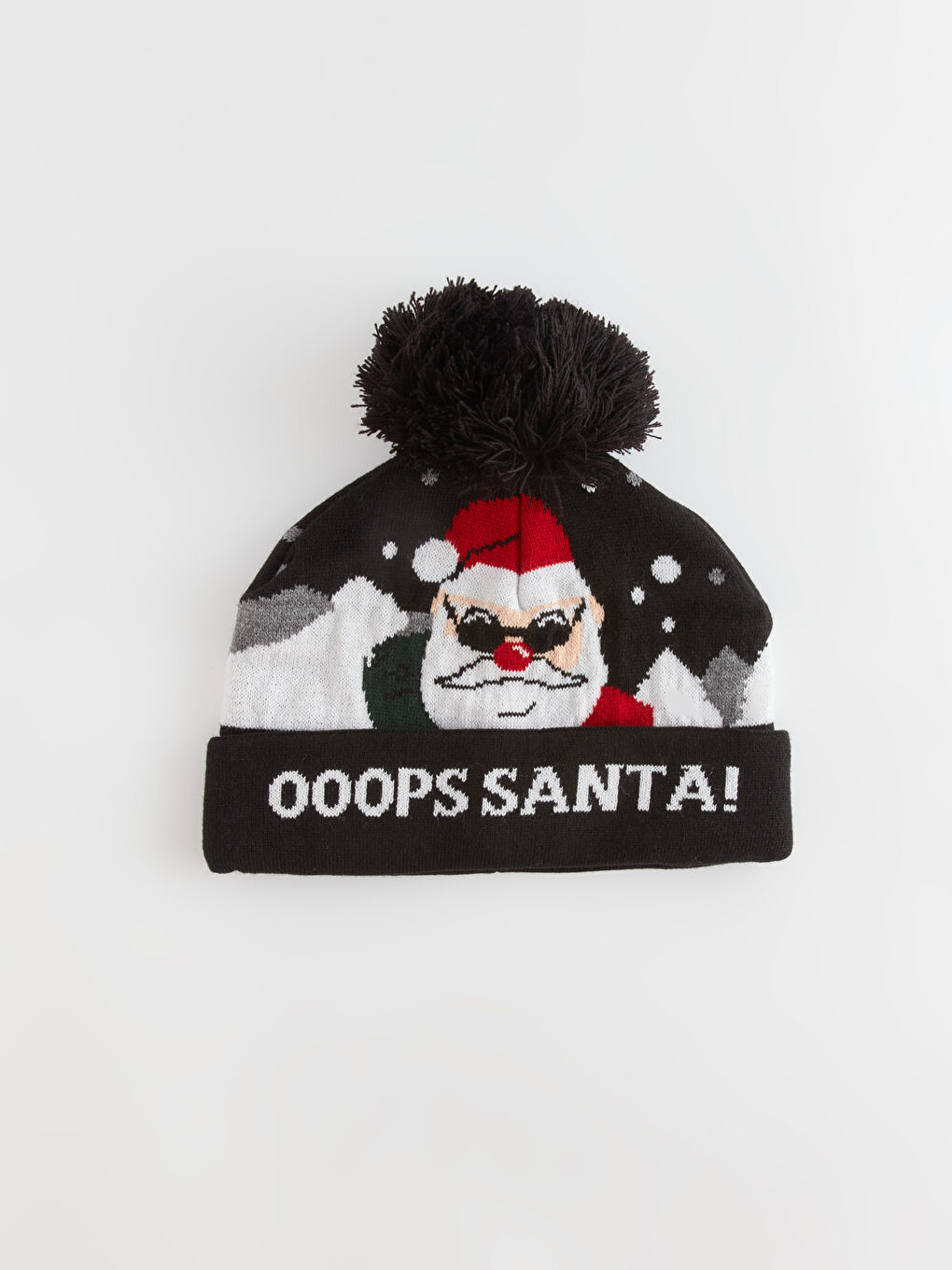 LCW ACCESSORIES Christmas Themed Pompom Men's Tricot Beanie -W3GF87Z8-HUC