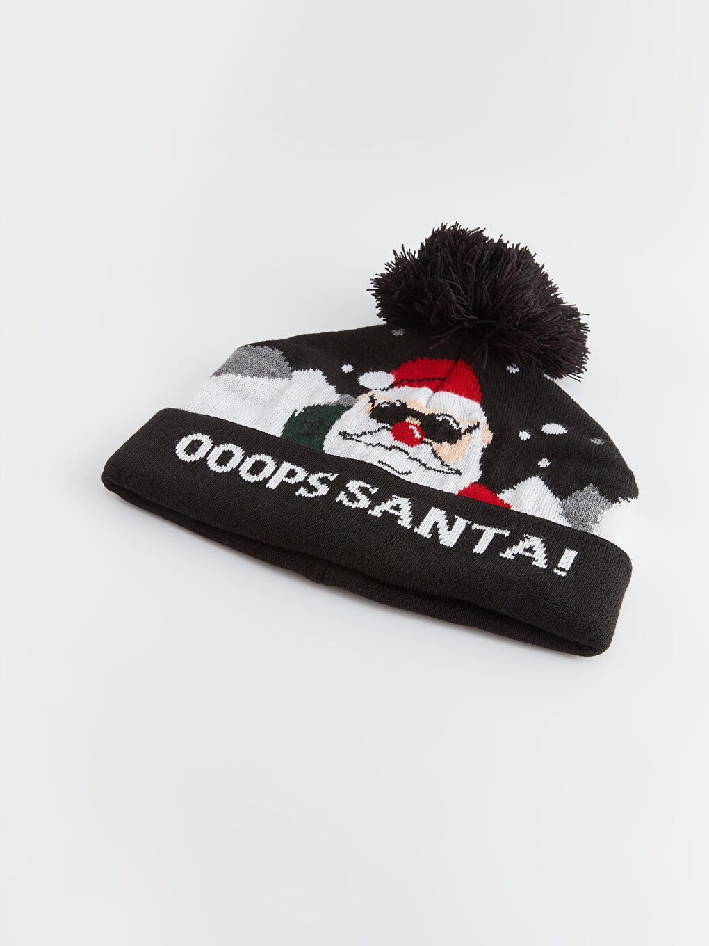 LCW ACCESSORIES Christmas Themed Pompom Men's Tricot Beanie -W3GF87Z8-HUC