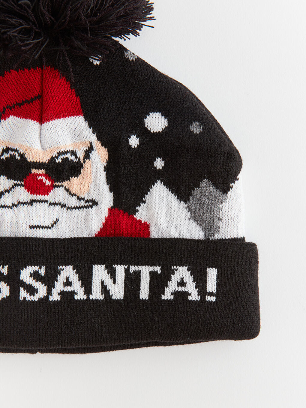 LCW ACCESSORIES Christmas Themed Pompom Men's Tricot Beanie -W3GF87Z8-HUC