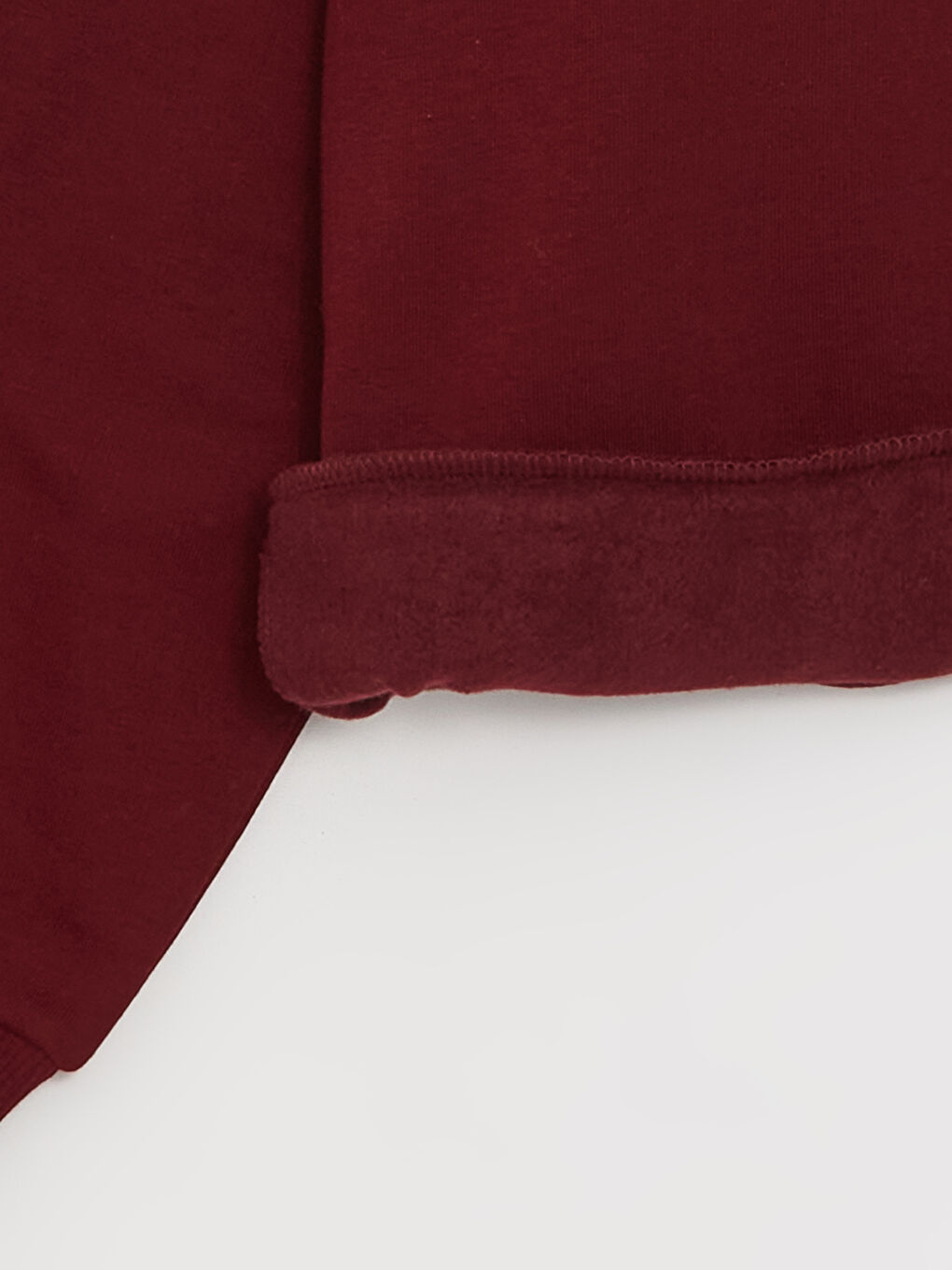 XSIDE Bordo Bisiklet Yaka Baskılı Oversize Kadın Kalın Sweatshirt - 6