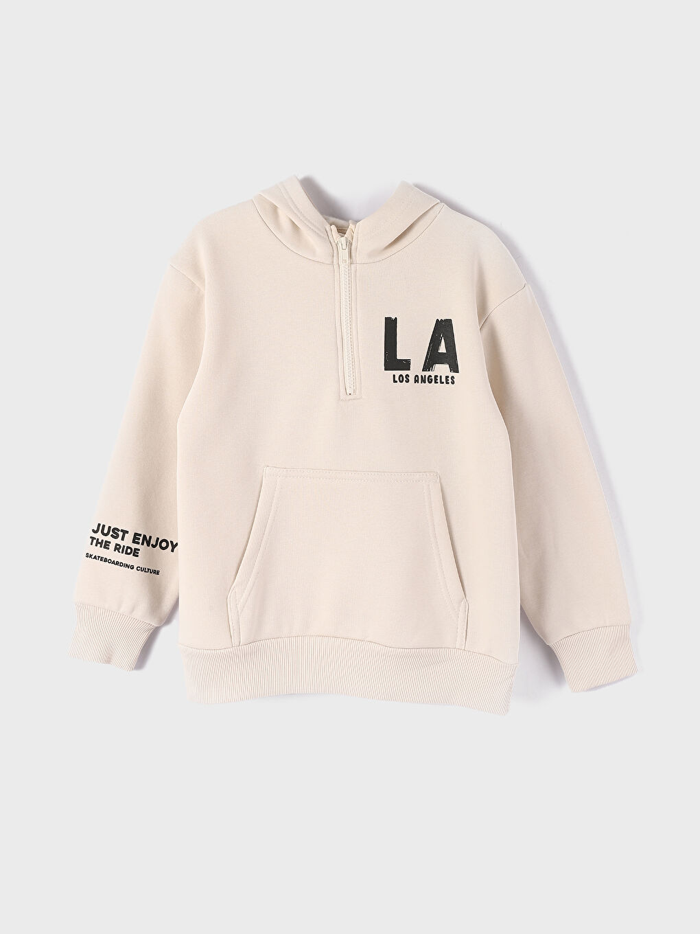 سويت شيرت بسحاب بكابوش واسع للأولاد