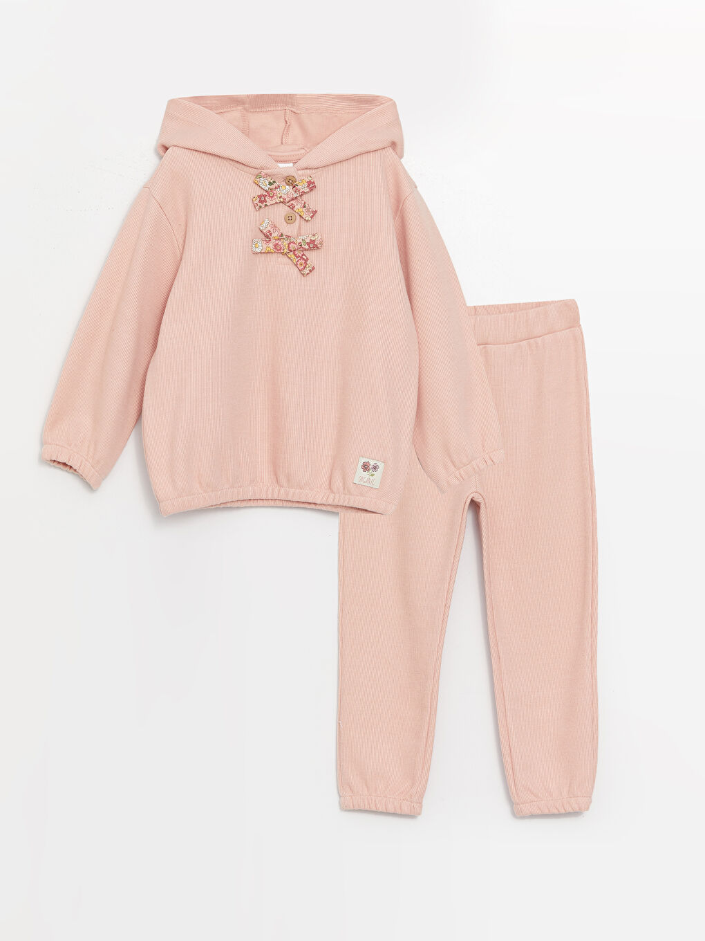 Толстовка с капюшоном и длинным рукавом и спортивные штаны для малышки - базовый комплект из 2 предметов-2