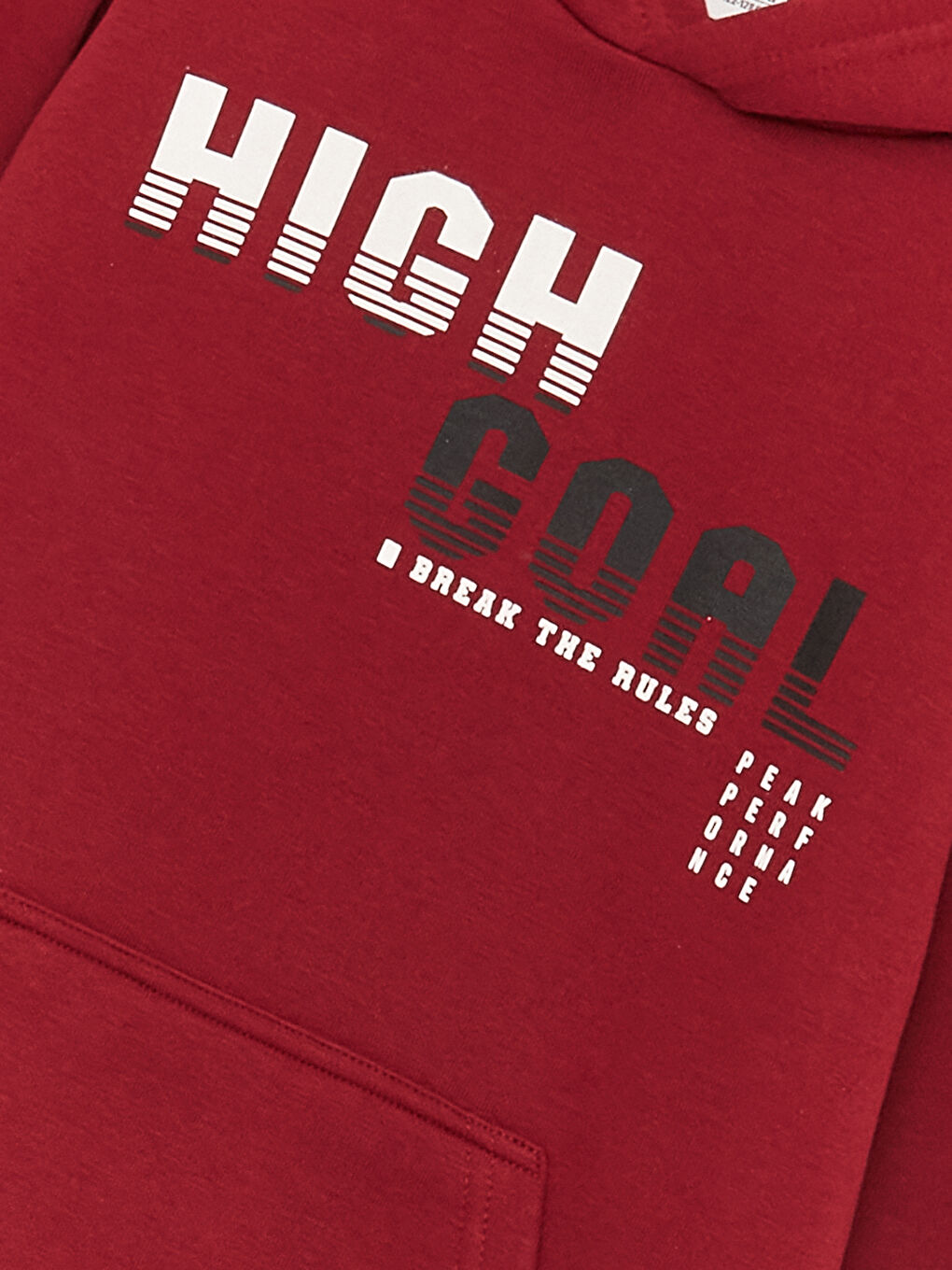 Bordo Baskılı Uzun Kollu Erkek Çocuk Hoodie-2