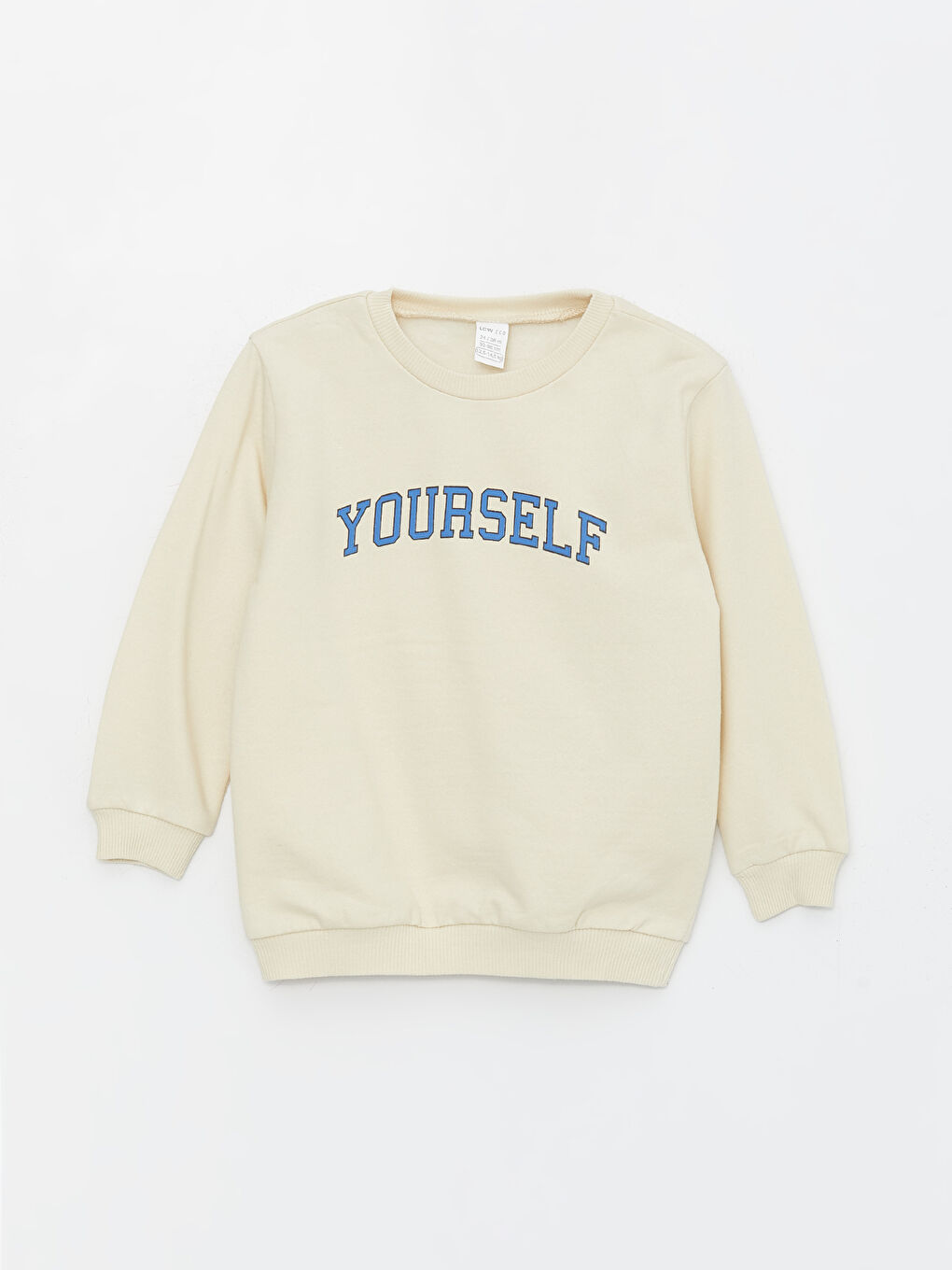 Bej Bisiklet Yaka Baskılı Erkek Bebek Sweatshirt ve Eşofman Alt 2'li-1