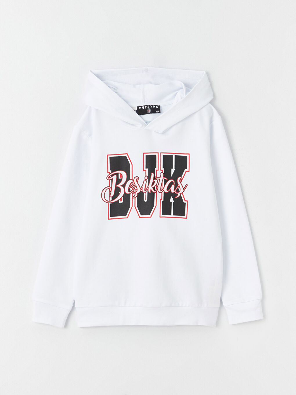 LCW Kids Optik Beyaz Beşiktaş Baskılı Uzun Kollu Erkek Çocuk Hoodie