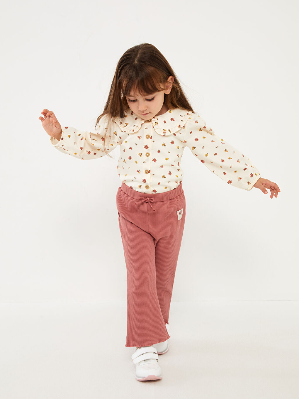 Pantaloni Colanți Basic cu Talie Elastică pentru Bebeluși Fete-1