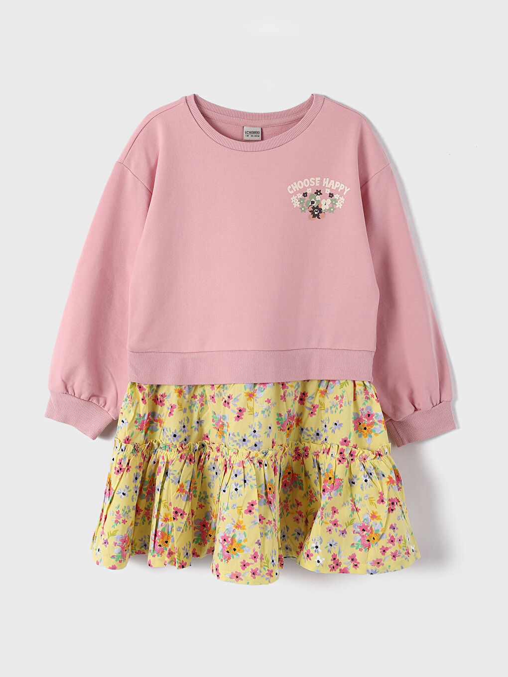 LCW Kids فستان للبنات مطبوع بياقة دائرية -W3GH50Z4-LUG