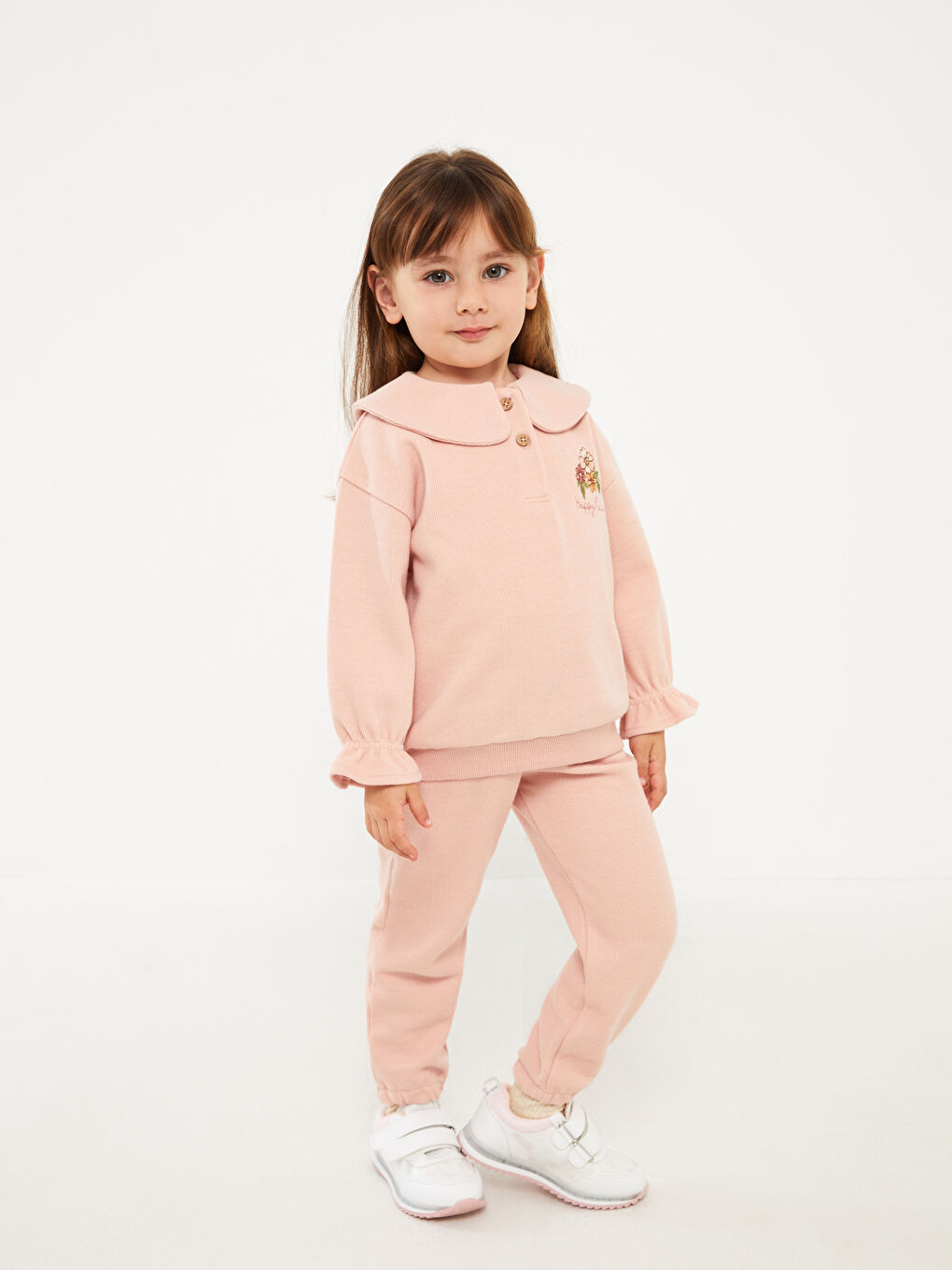 Hanorac Bebeluși Fete cu Detaliu Broderie Guler Bebe-1