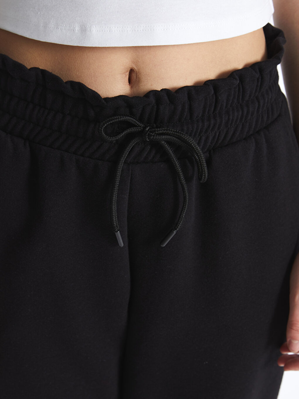 بنطلون رياضي سادة بخصر مرن للسيدات-3