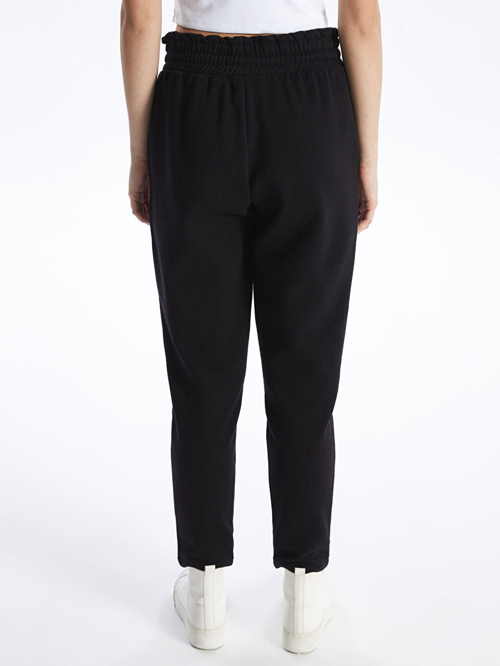 بنطلون رياضي سادة بخصر مرن للسيدات-4