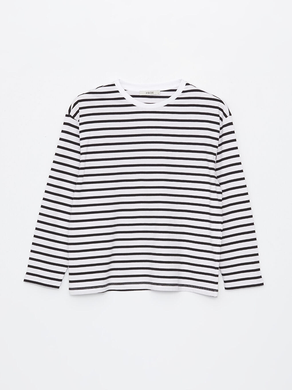 Crew Neck Striped Long Sleeve Women's T-Shirt-5