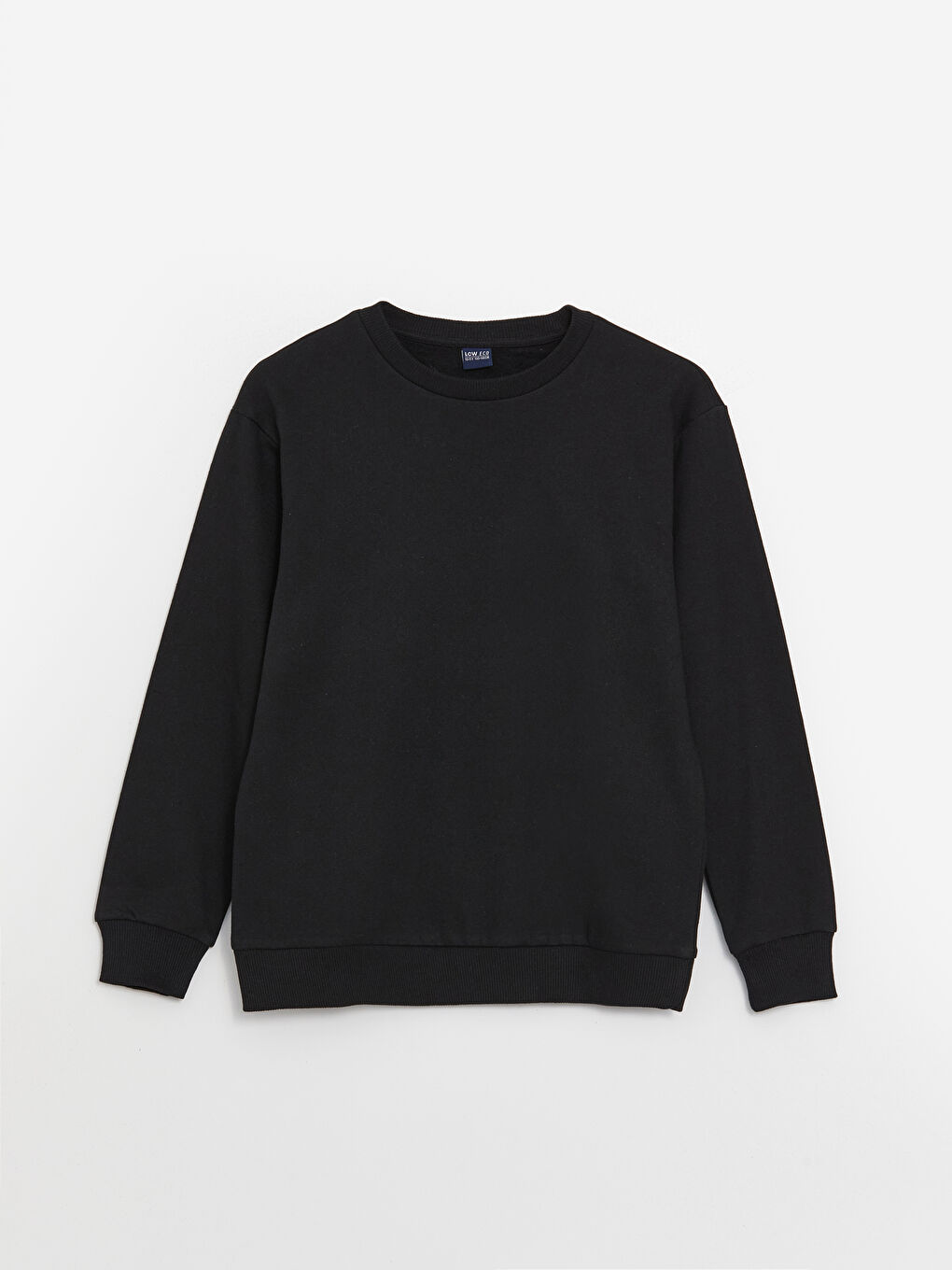 Siyah Bisiklet Yaka Basic Uzun Kollu Erkek Çocuk Sweatshirt
