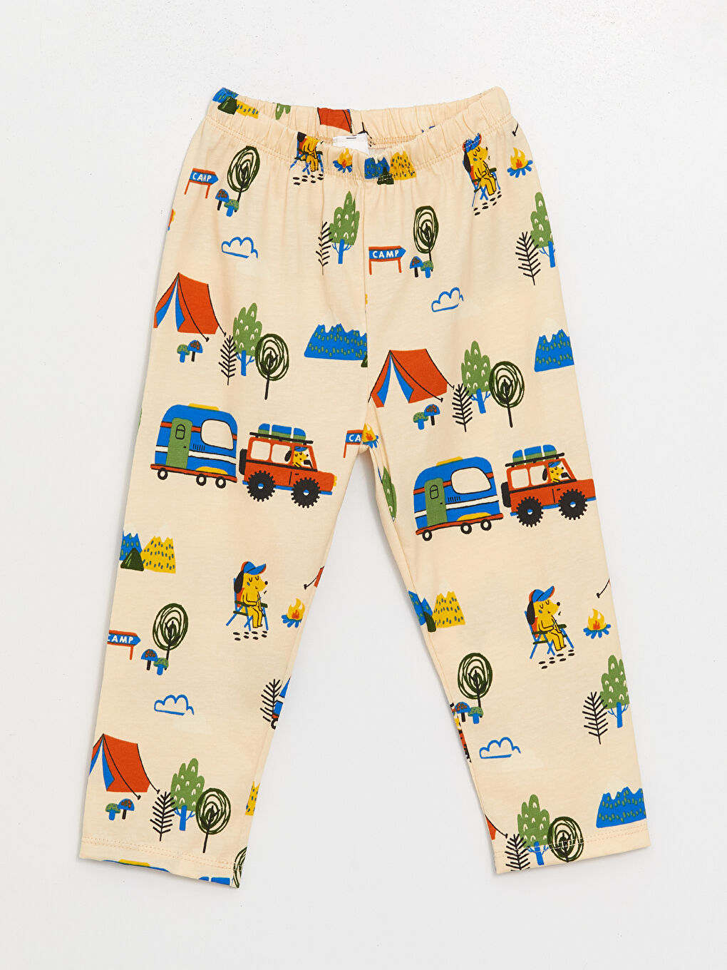 Bej Polo Yaka Uzun Kollu Erkek Bebek Pijama Takım 2'li-7