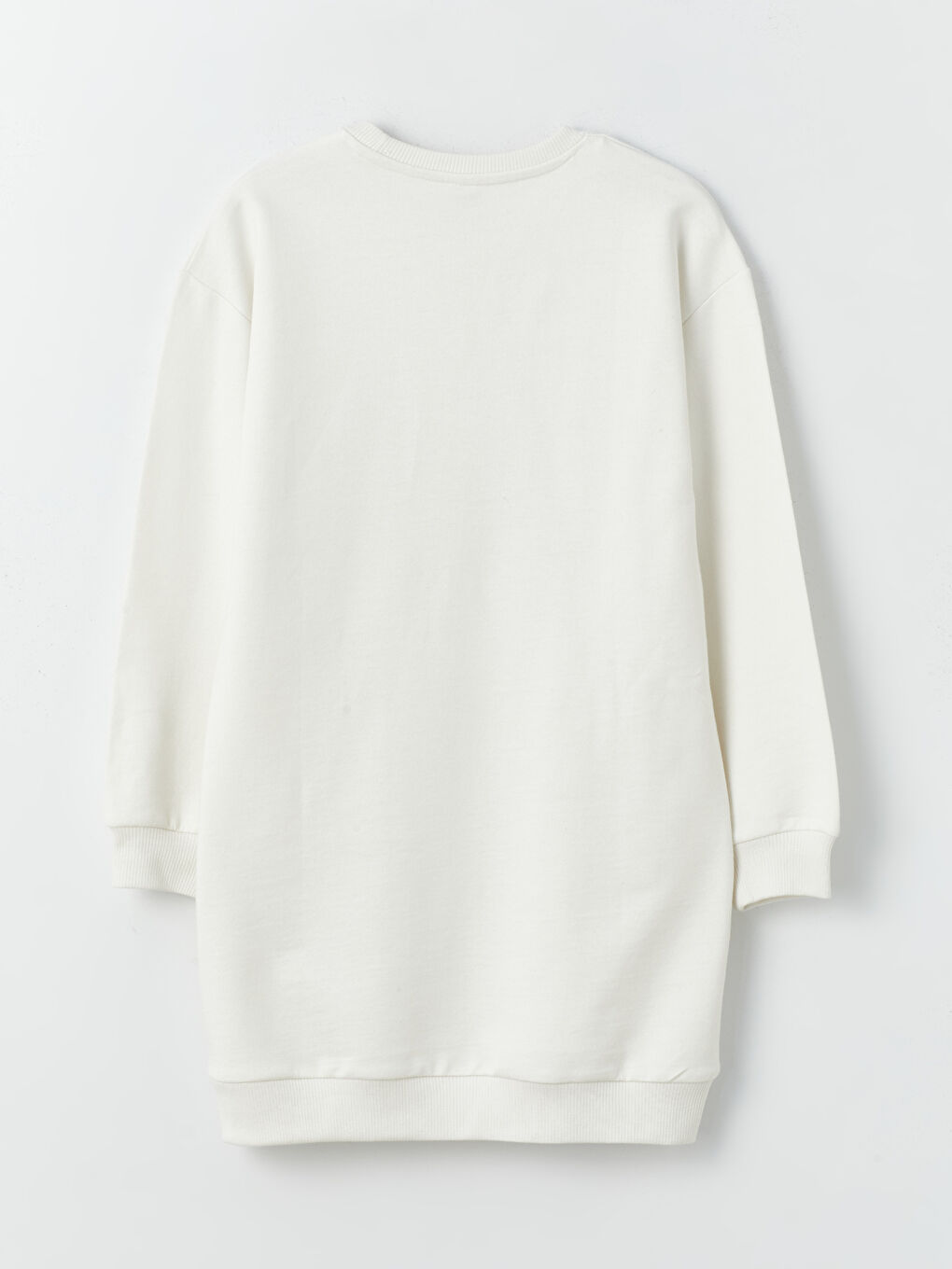 Crew Neck Printed Long Sleeve Girls' Dress-1