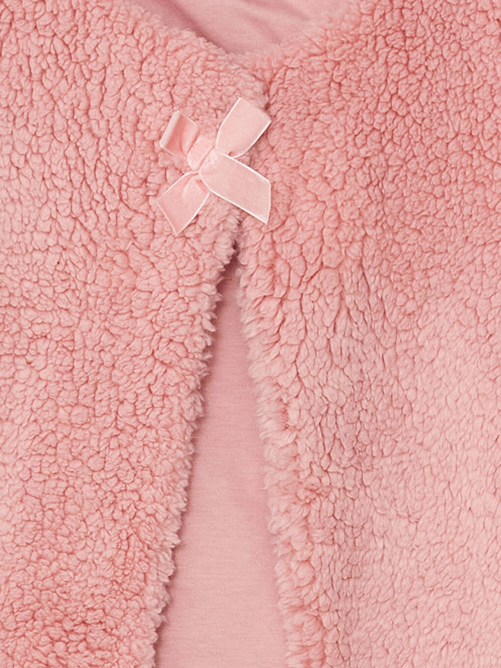 Pembe Pelüşlu Kız Bebek Yelek-1