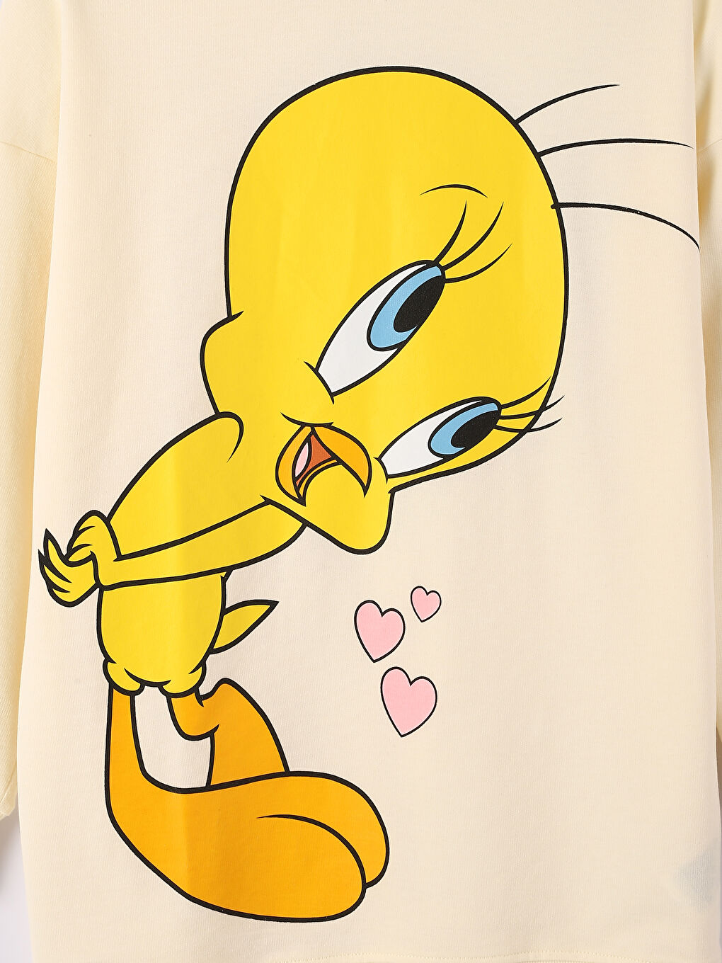 Crew Neck Tweety Printed Long Sleeve Women's Sweatshirt-2