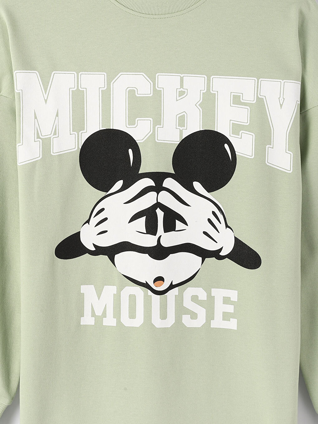 Crew Neck Mickey Mouse Printed Women's Sweatshirt Tunic-2
