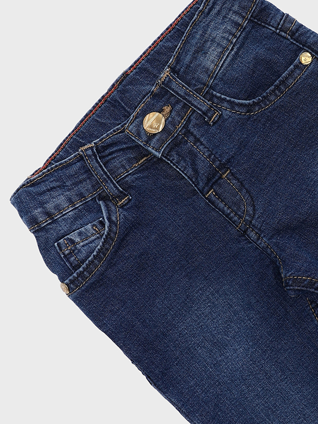 Elasticated Waist Basic Baby Girls' Jeans-2