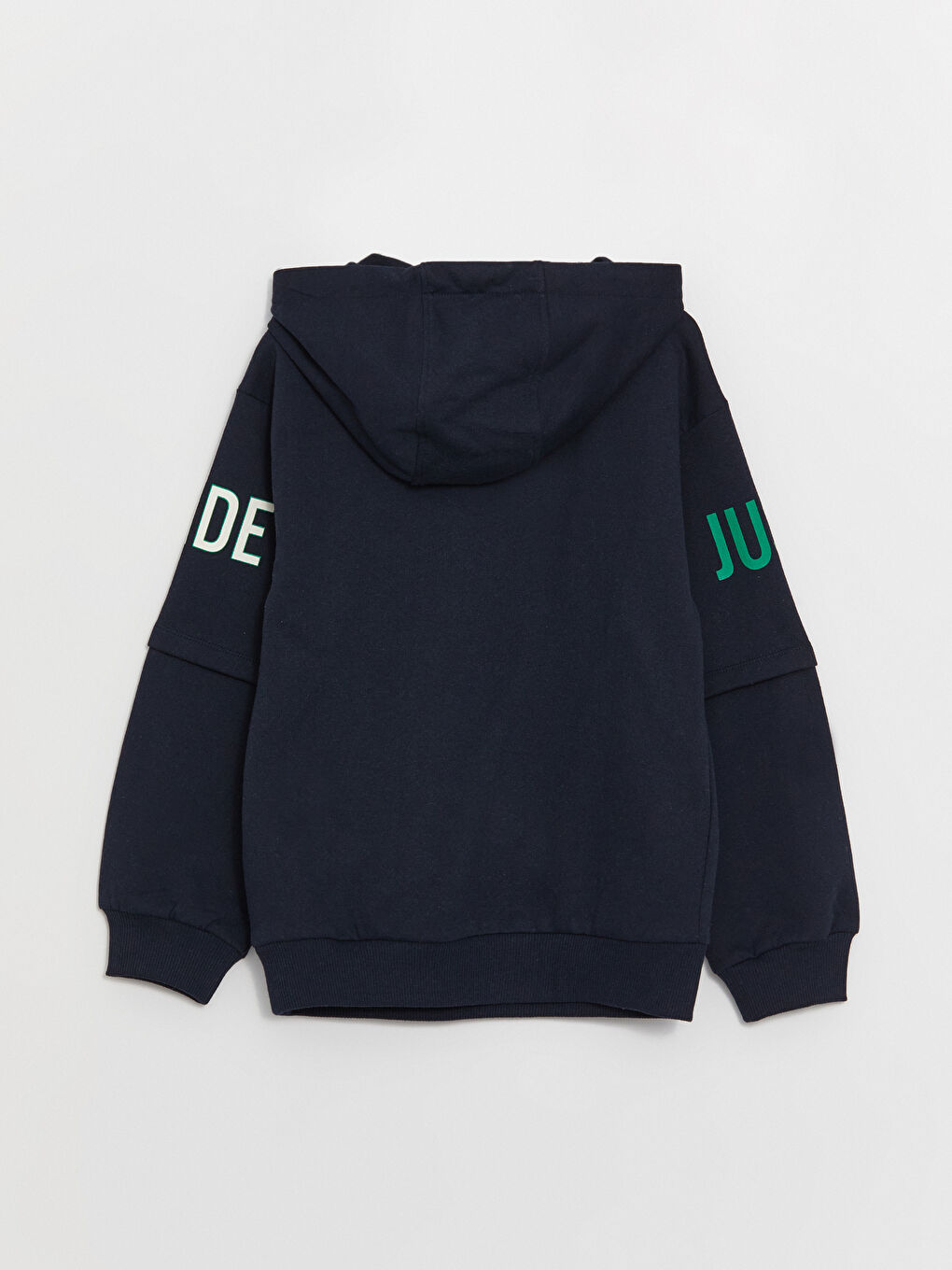 Lacivert Baskılı Uzun Kollu Erkek Çocuk Hoodie-2