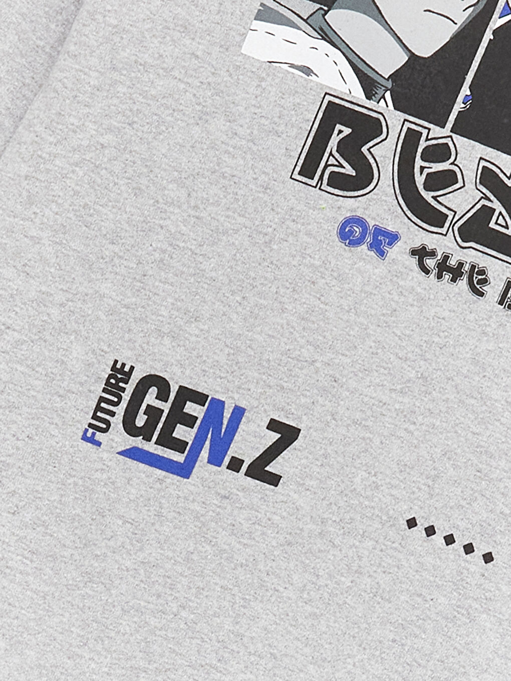 Gri Baskılı Uzun Kollu Erkek Çocuk Hoodie-2