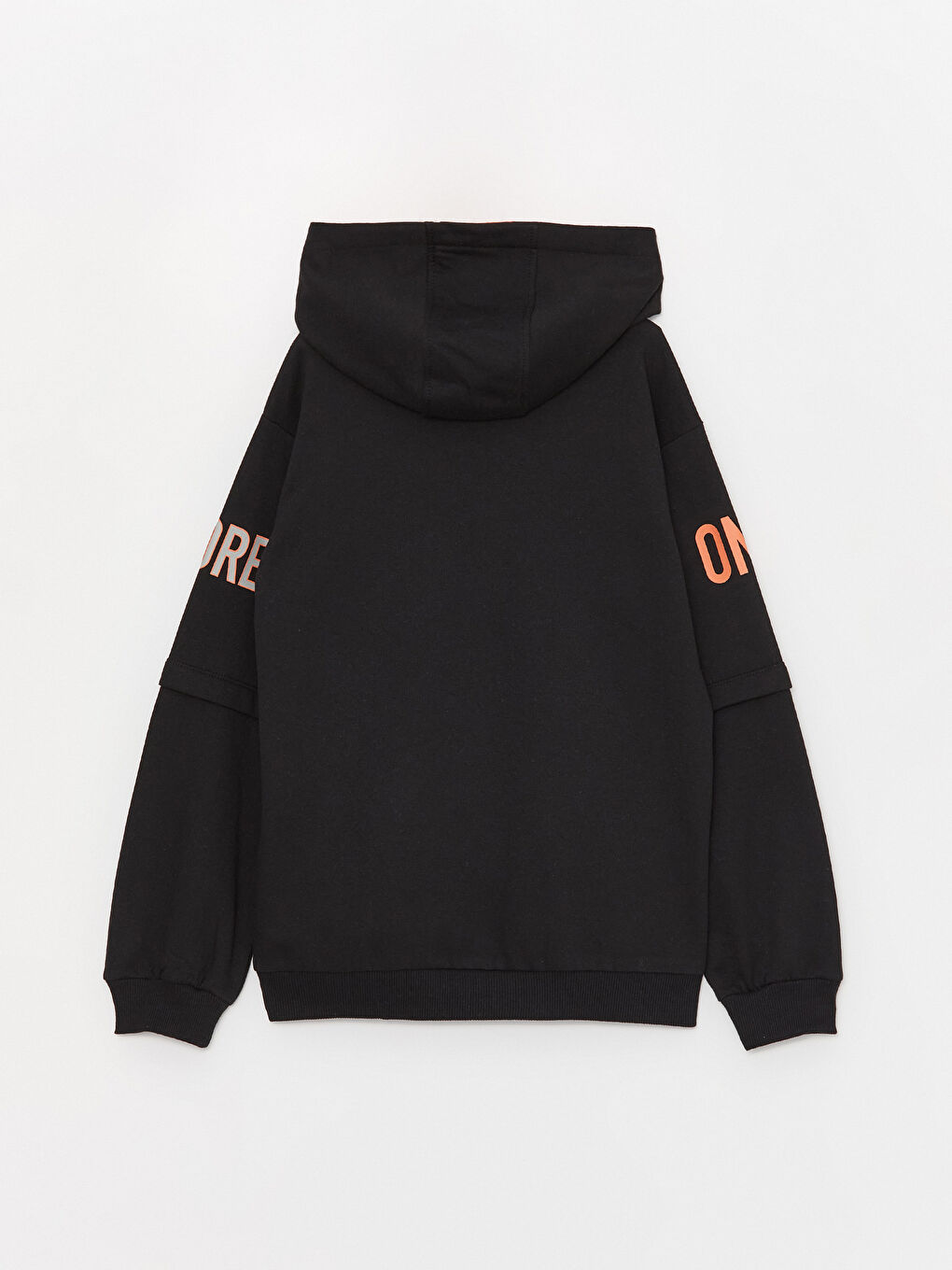 LCW ECO Yeni Siyah Baskılı Uzun Kollu Erkek Çocuk Hoodie - 3