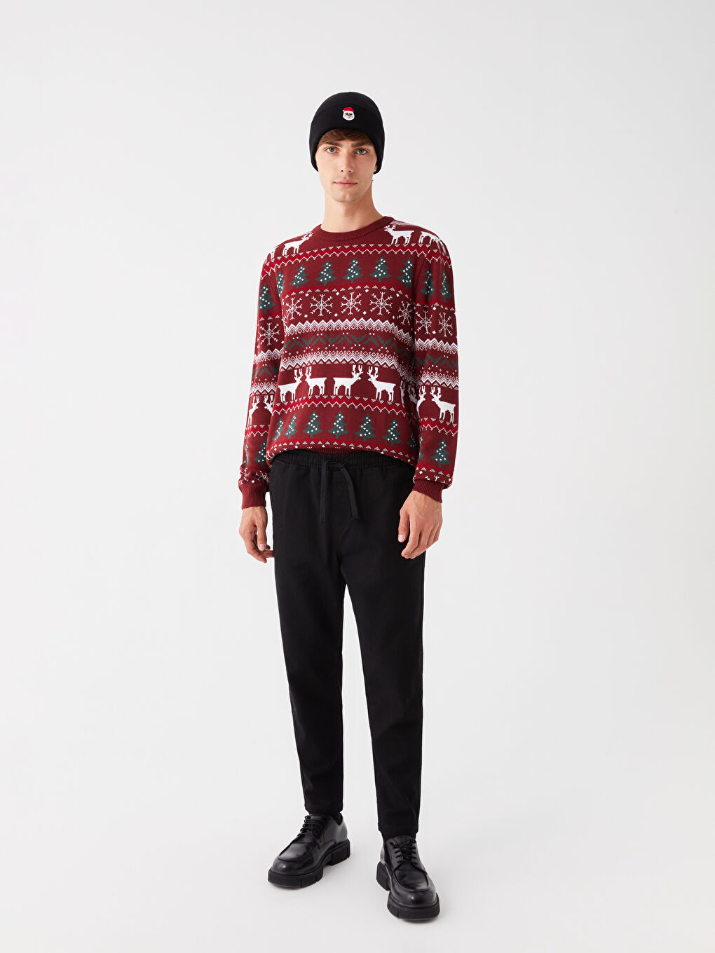 LC WAIKIKI Men's Christmas Themed Tricot Beanie -W3GJ19Z8-HUC