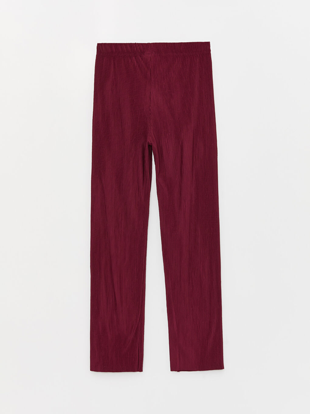 LCWAIKIKI Classic Bordo Beli Lastikli Dar Fit Kadın Pantolon - 5