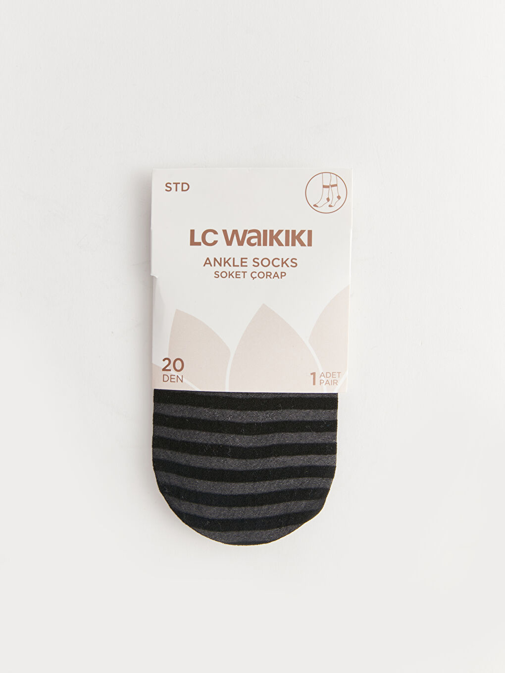Siyah Çizgili Kadın Soket Çorap