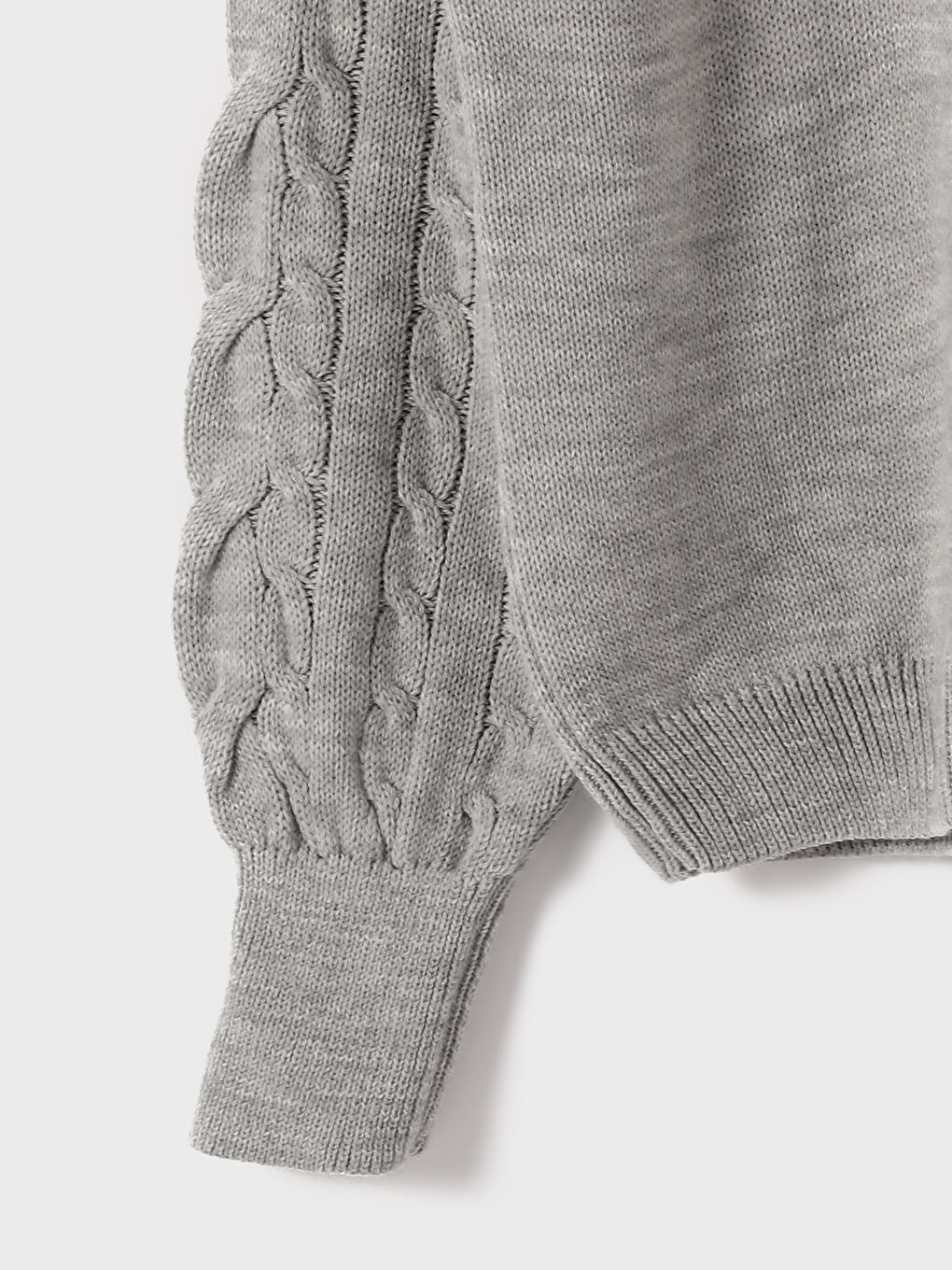 Crew Neck Self Patterned Long Sleeve Women's Knitwear Sweater-3