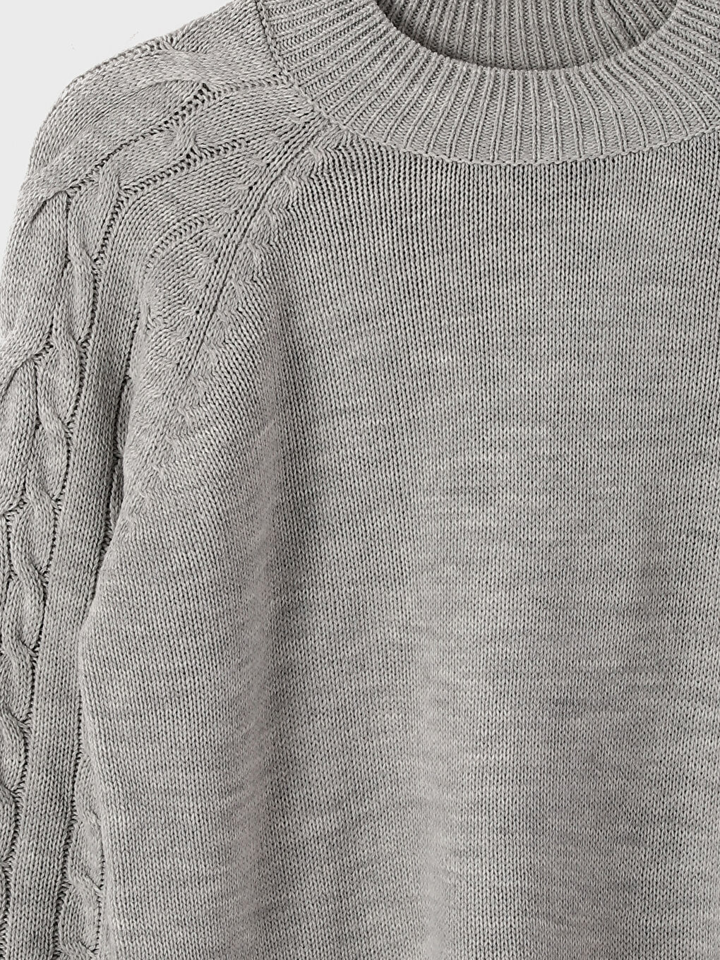 Crew Neck Self Patterned Long Sleeve Women's Knitwear Sweater-2