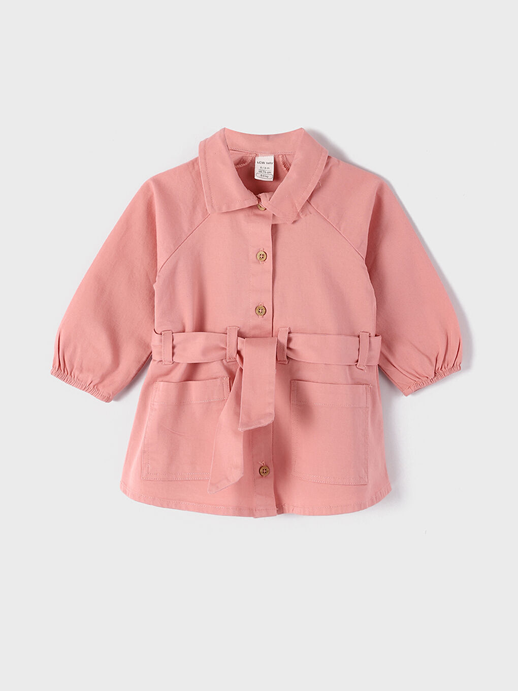 فستان للبنات الرضع بياقة القميص وكم طويل