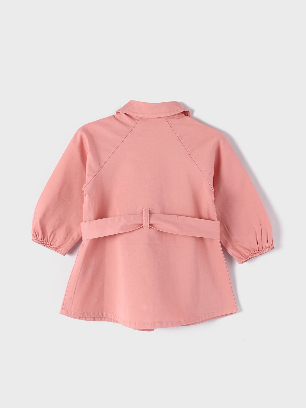 فستان للبنات الرضع بياقة القميص وكم طويل-1