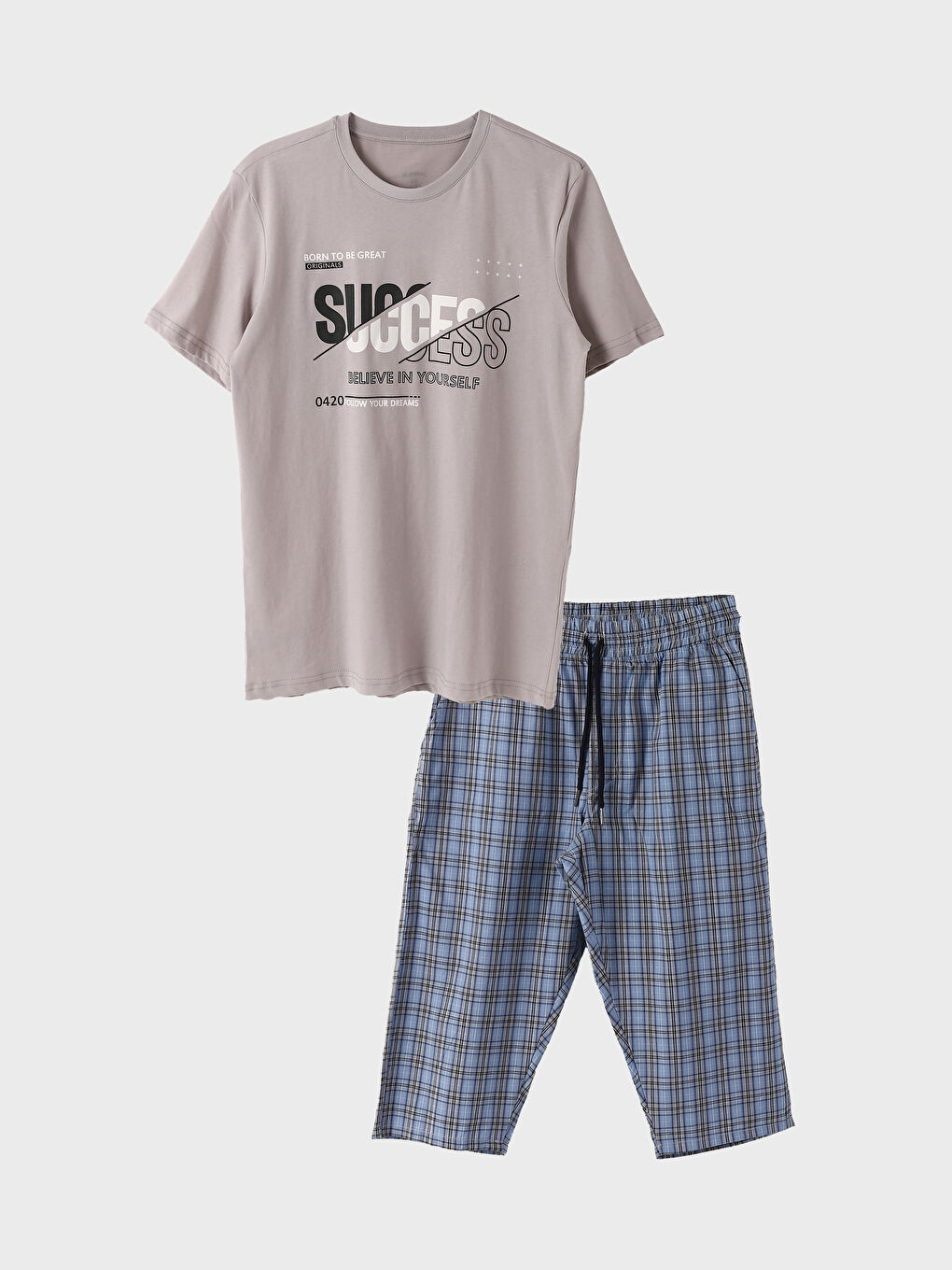 LC WAIKIKI Standard Size Below Knee Shorts Men's Pajama Set -W3GJ89Z8-LQQ