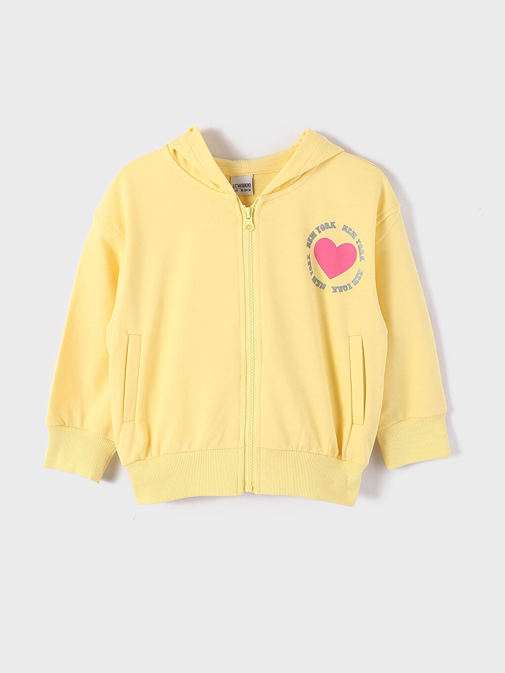 Hooded Printed Long Sleeve Girls' Zippered Sweatshirt