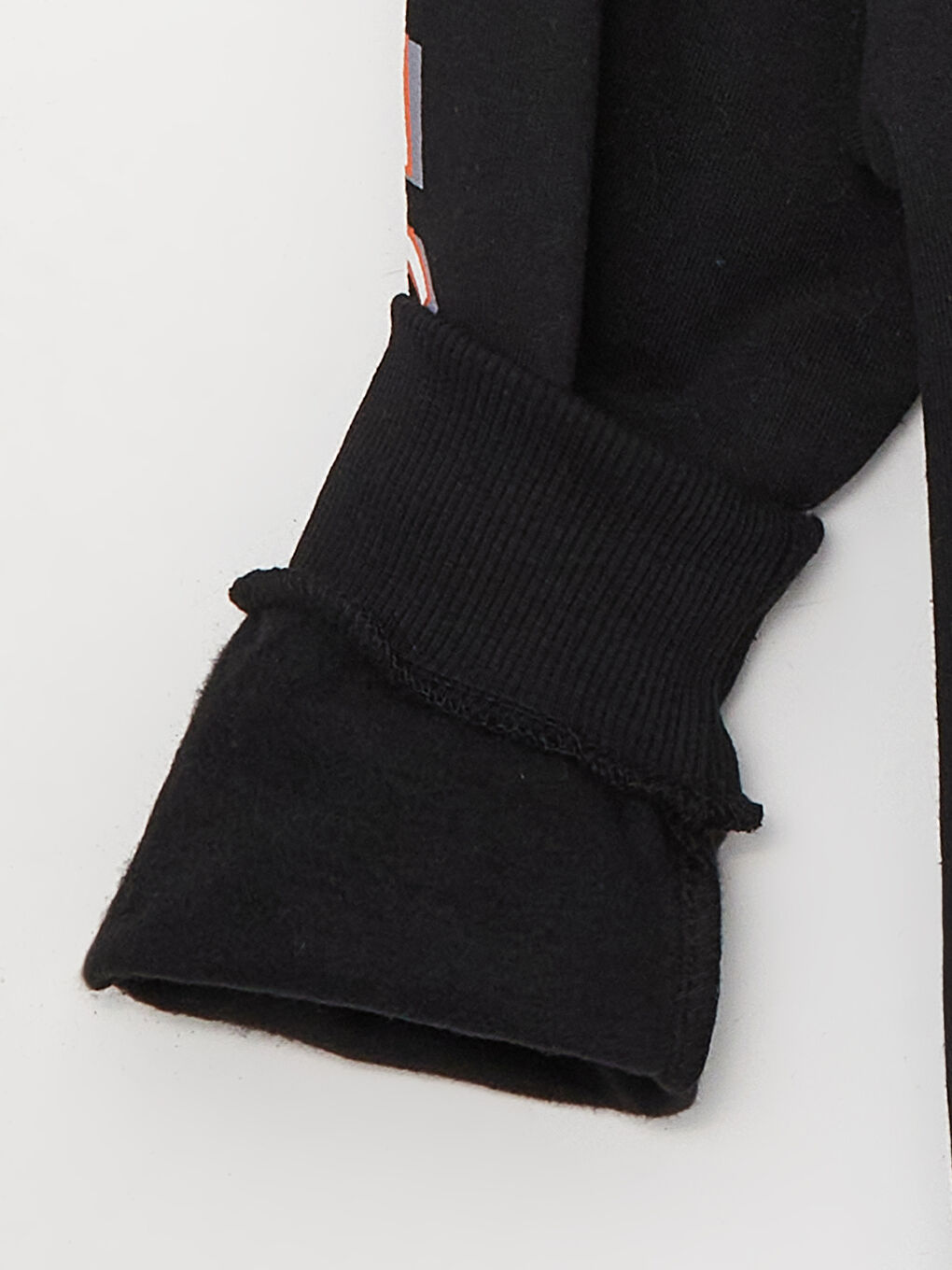 Siyah Baskılı Uzun Kollu Erkek Çocuk Hoodie-5
