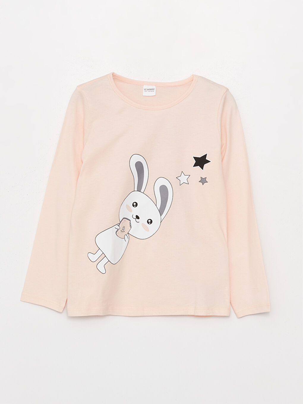 Pembe Bisiklet Yaka Baskılı Uzun Kollu Kız Çocuk Pijama Takımı-1