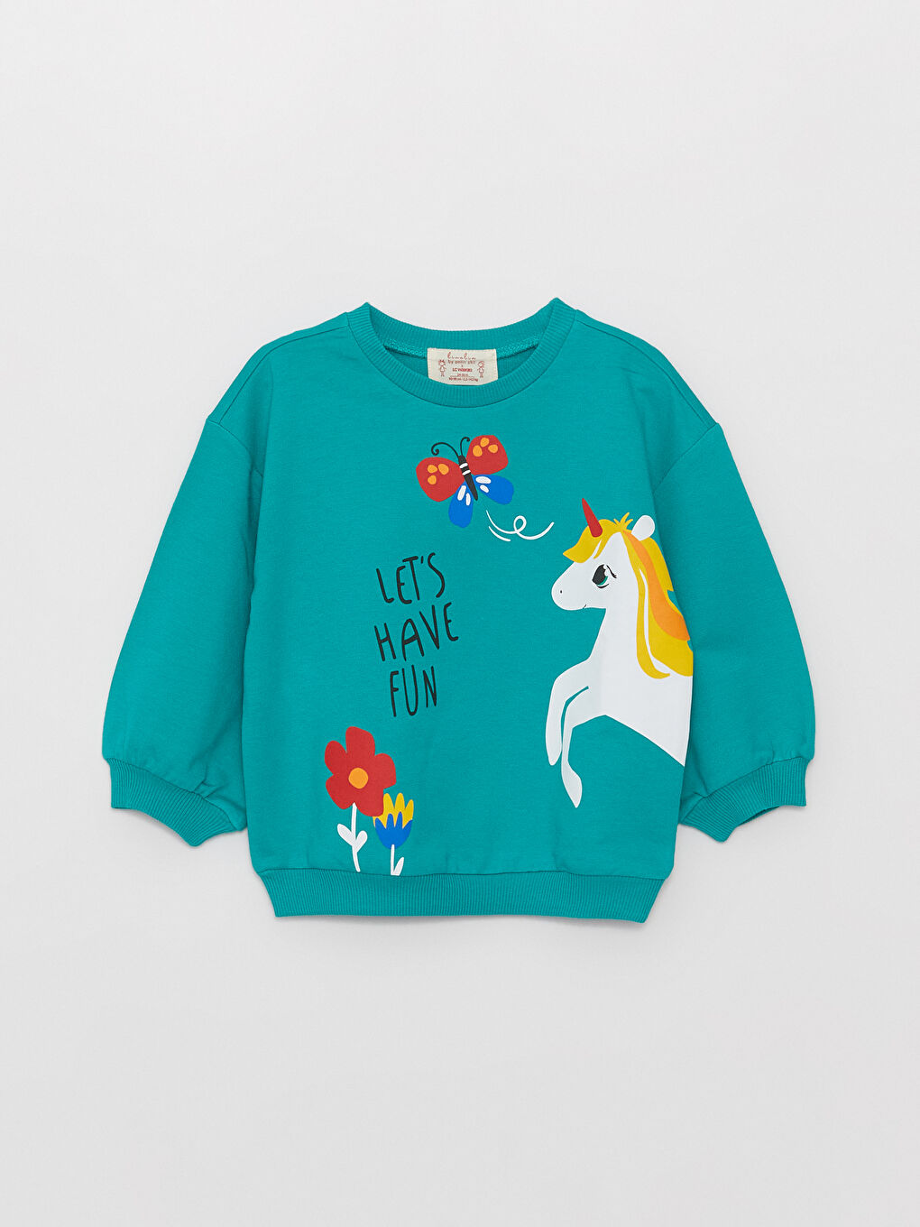 Linalin by Pelin Akil Ekru Bisiklet Yaka Uzun Kollu Baskılı Kız Bebek Sweatshirt 2'li - 6