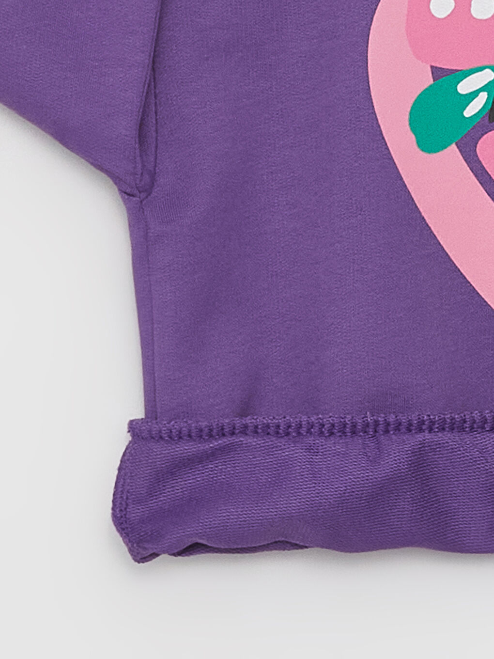 Mor Bisiklet Yaka Uzun Kollu Baskılı Kız Bebek Sweatshirt-3